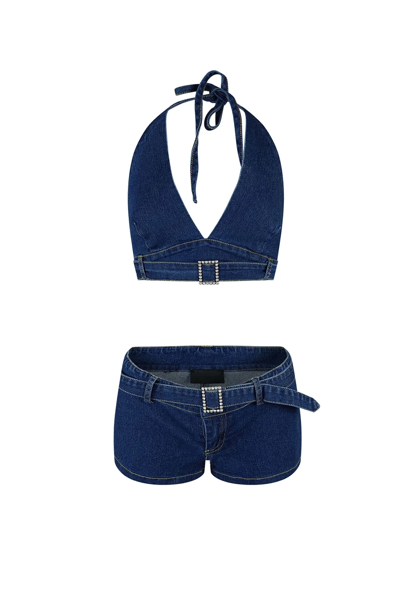 One Call Away Denim Top & Shorts SET - Image 4