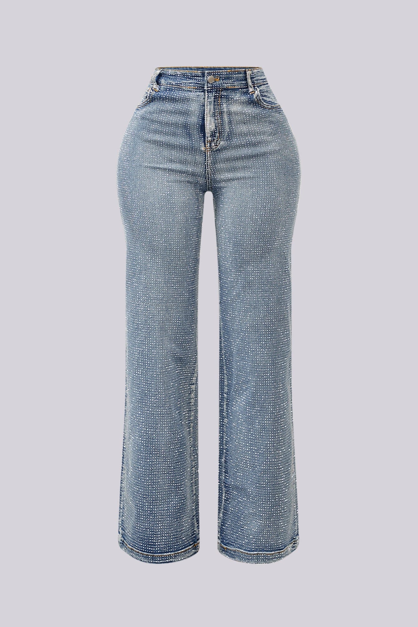 Opulent Rhinestone Straight Leg Denim Jeans - Image 7
