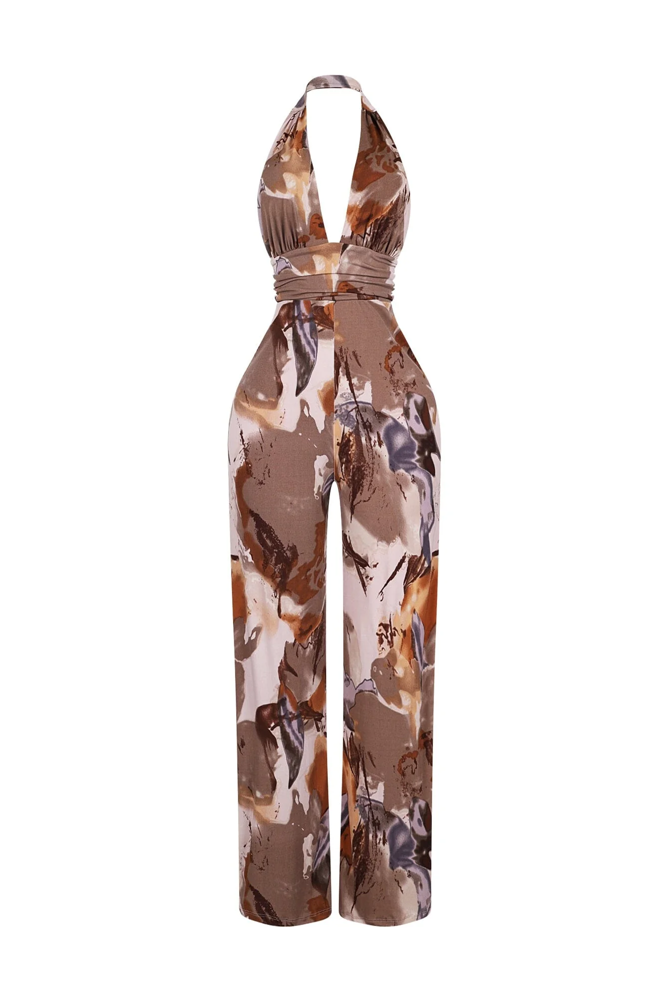 Organic Matter Print Halter Jumpsuit - Image 5