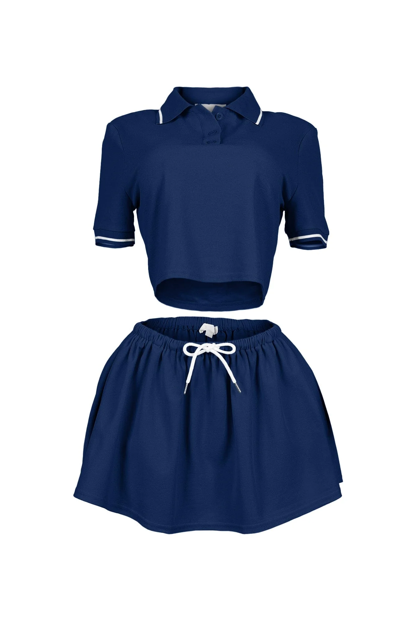 Pamela Polo Trim Crop Top & Skirt SET - Image 6