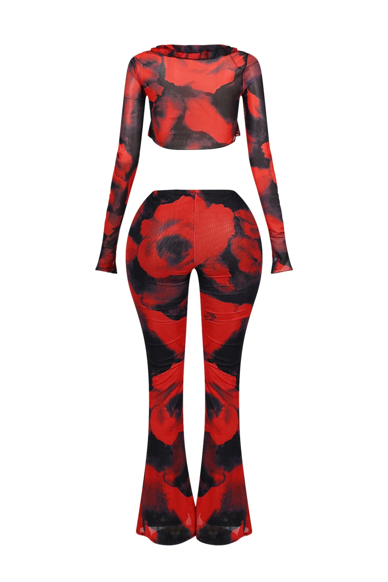 Perry Mesh Print Ruffle Top & Pants SET - Image 6
