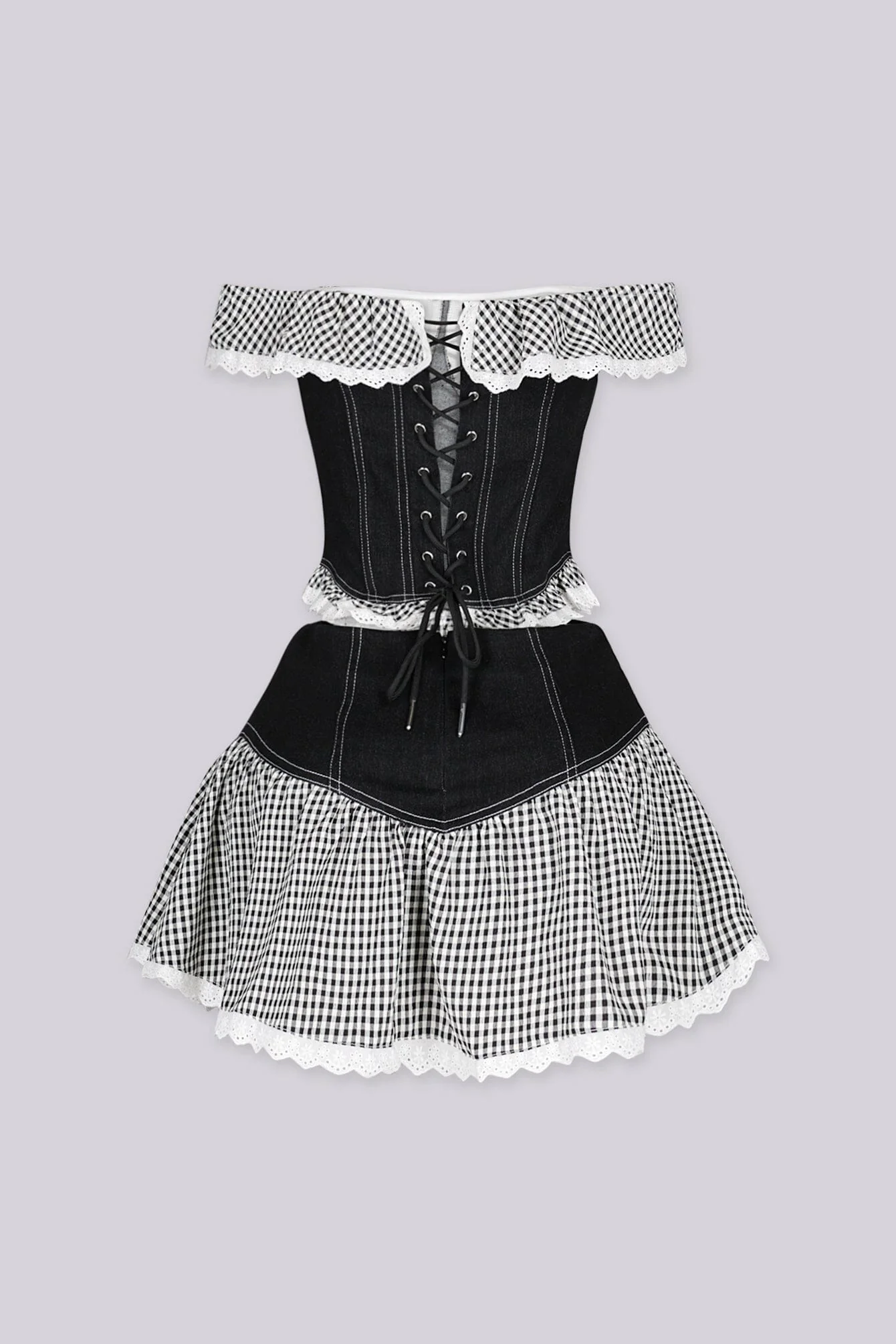 Polly Gingham Corset Top & Skirt SET - Image 5