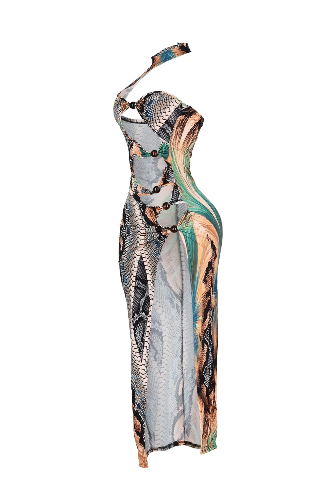 Quell Veneshiа Snake Print Midi Dress - Image 5