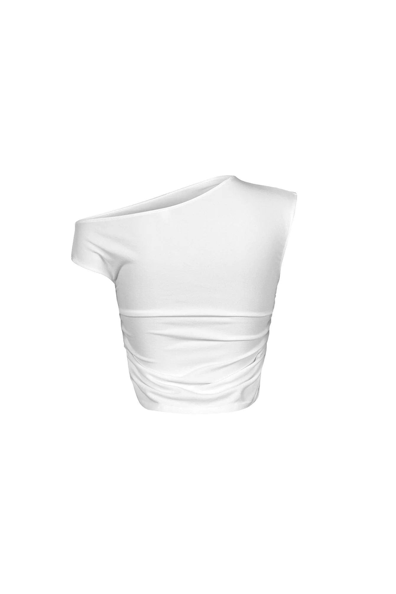 Rin Round Neck Asymmetrical Ruched Tank Top - Image 11