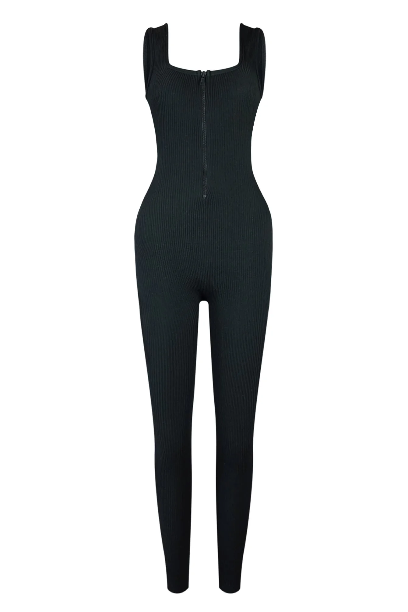 Robin Ribbed Knit Zip Up Jumpsuit - Image 3