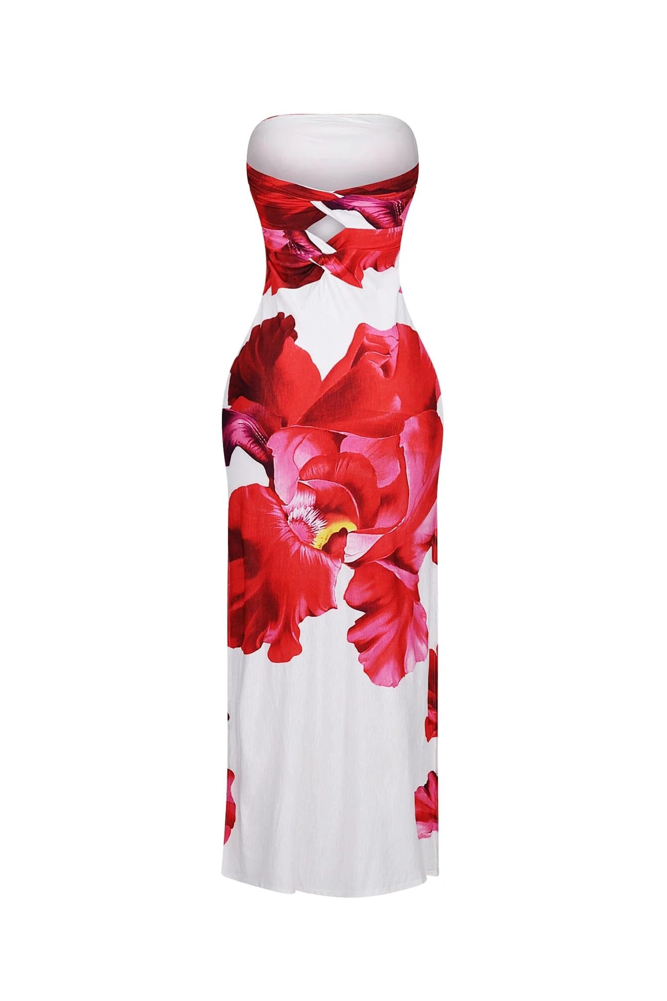 Roja Floral Printed Tube Maxi Dress - Image 9