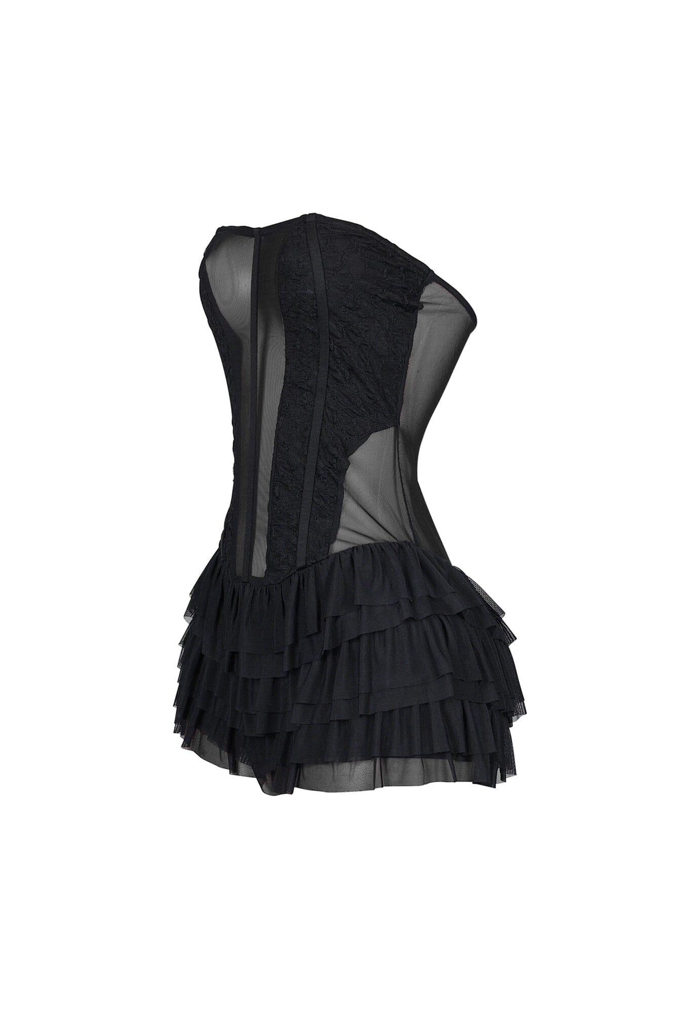 Rory Mesh Tube Lace Corset Mini Dress - Image 4