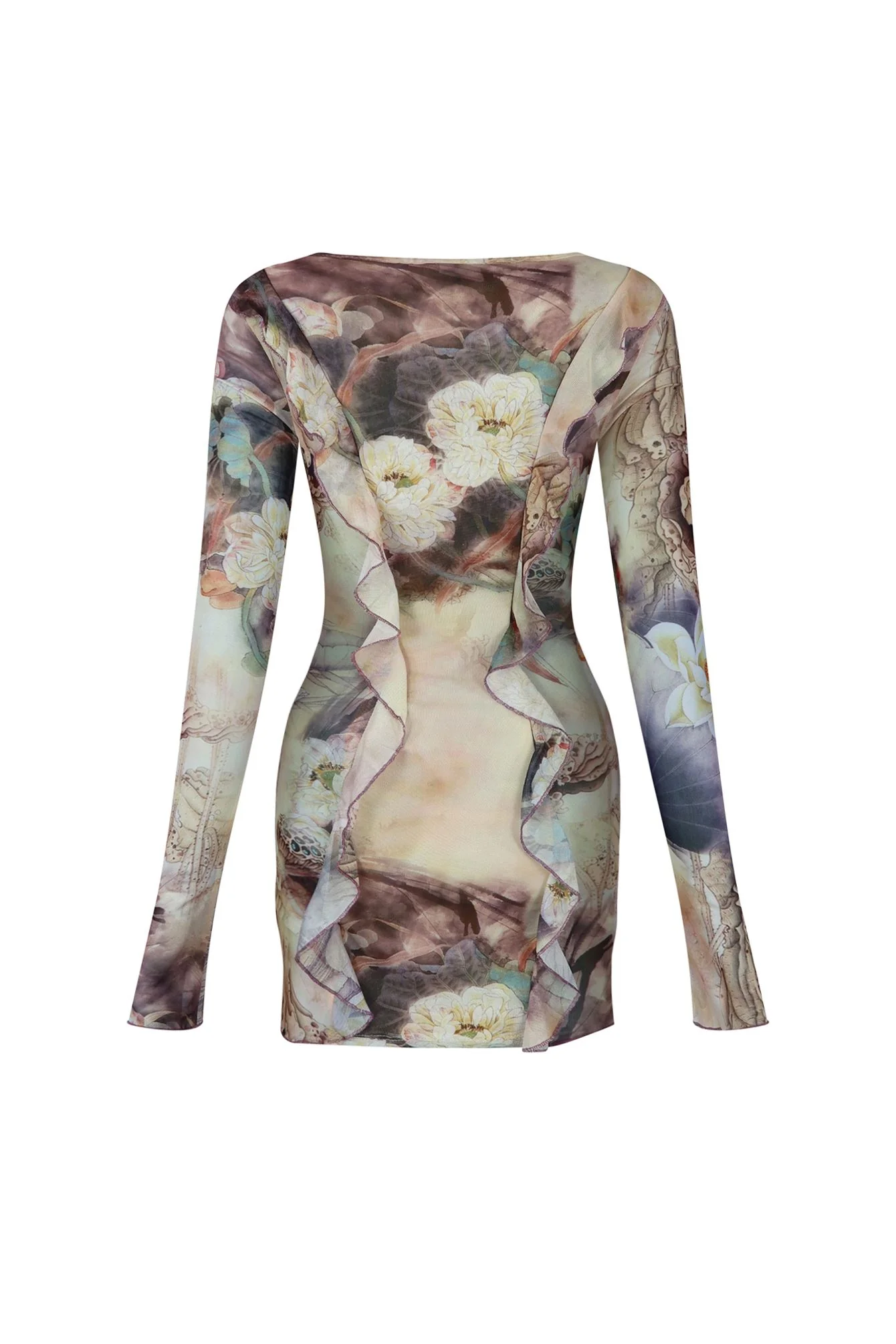 She's Here Ruffle Print Mesh Dress - Image 4