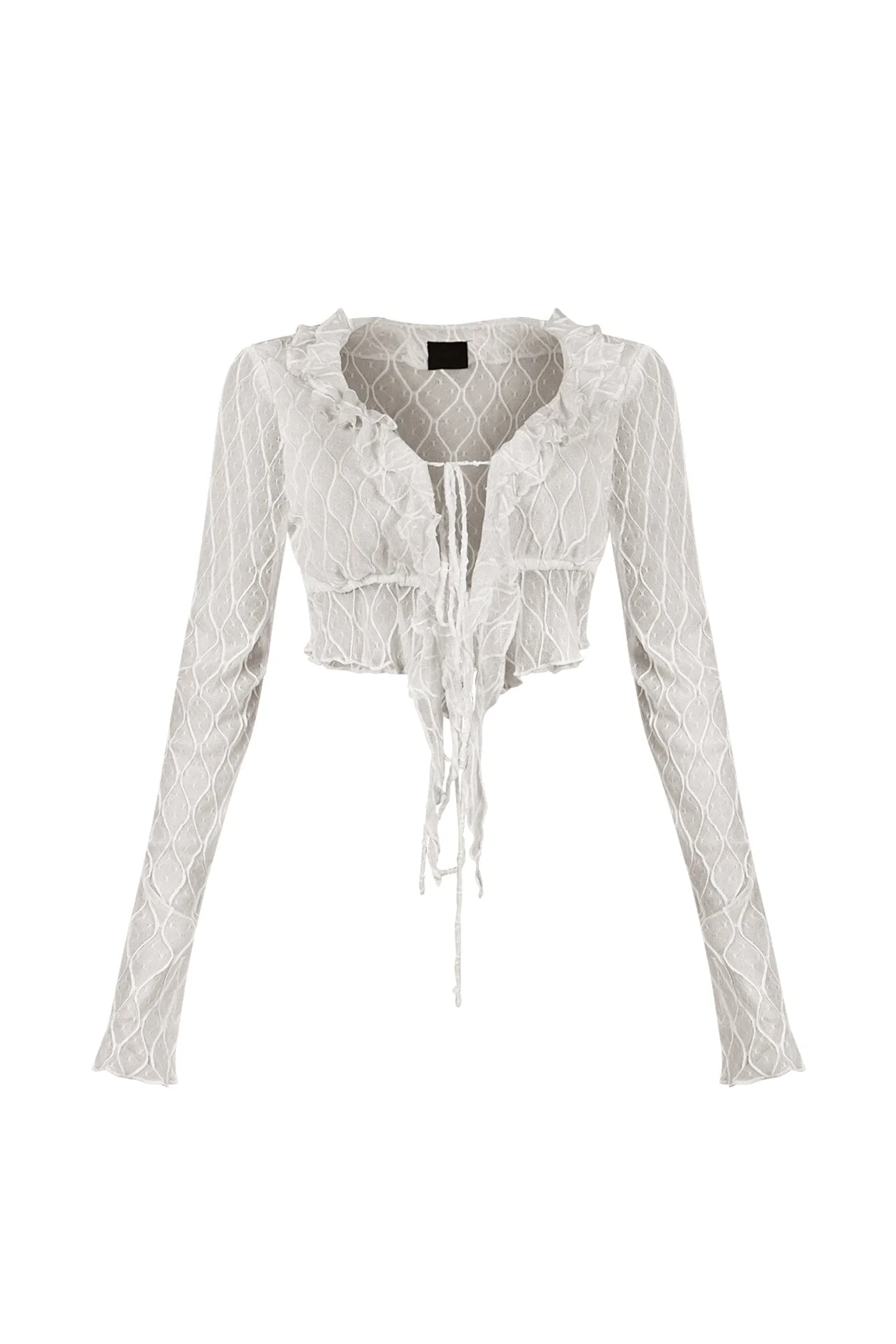 Sasa Mesh Ruffle Crop Top - Image 2