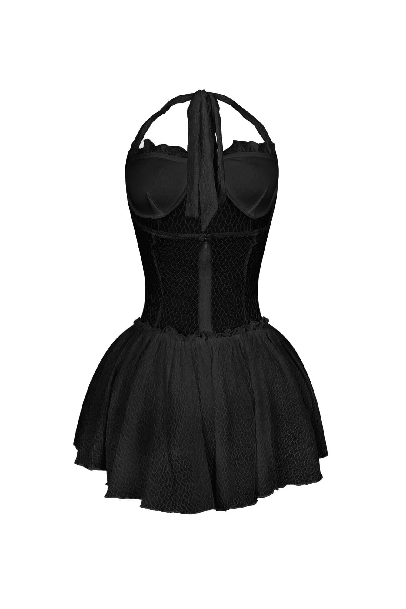 Selah Lace Halter Mini Dress With Bow - Image 10