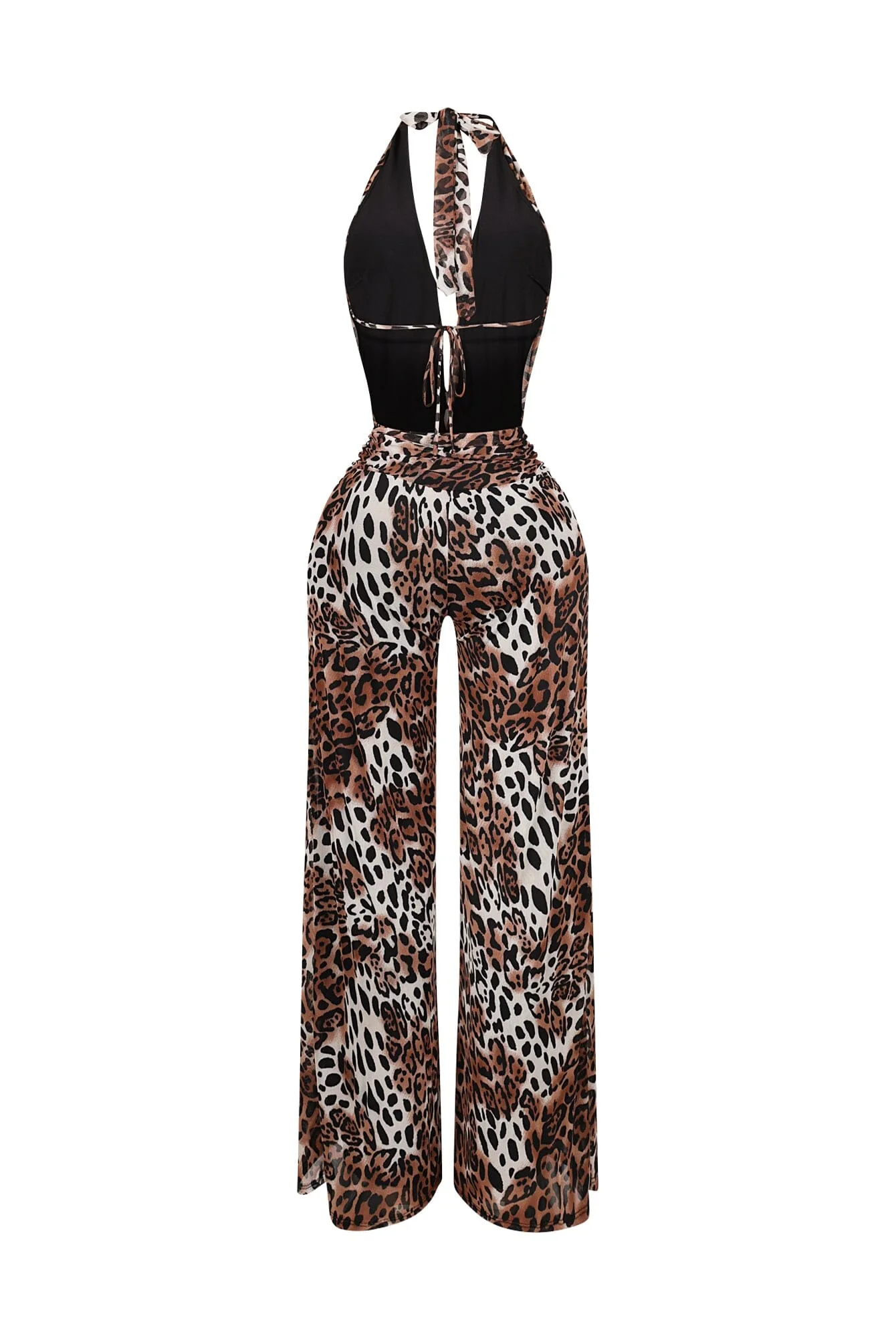 Shuri Mesh Printed Cowl Neck Jumpsuit - Image 4