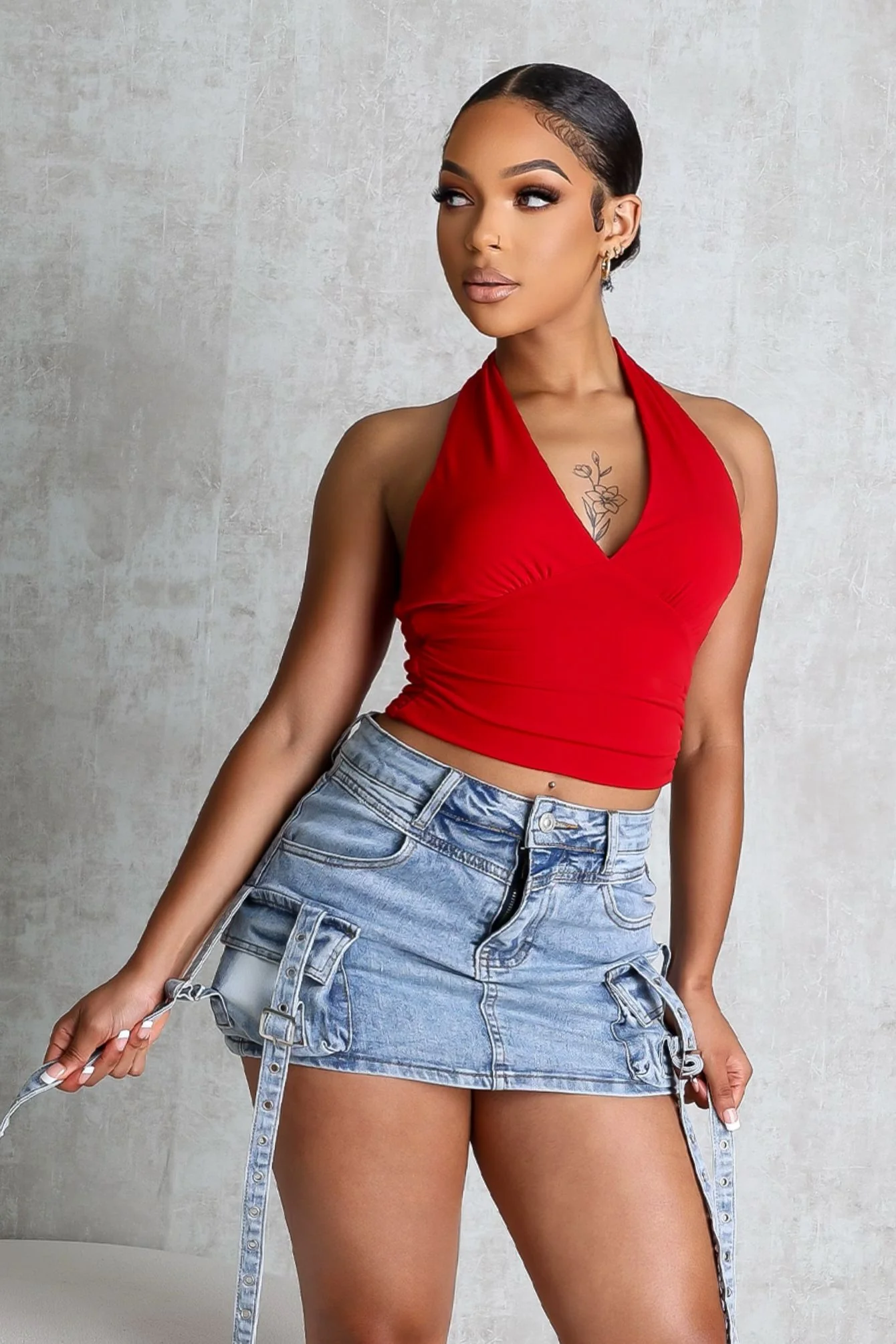 Simple Grace Halter Crop Top - Image 2