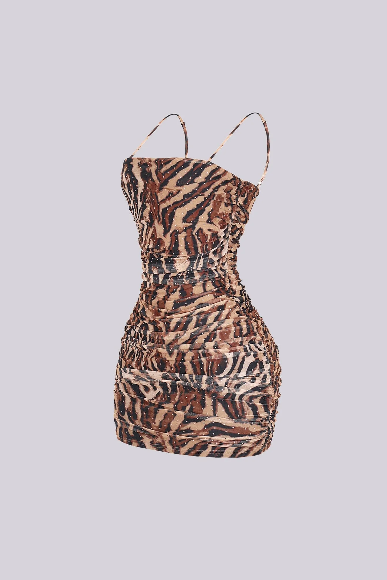 Slay In Leopard Ruched Mini Dress - Image 5