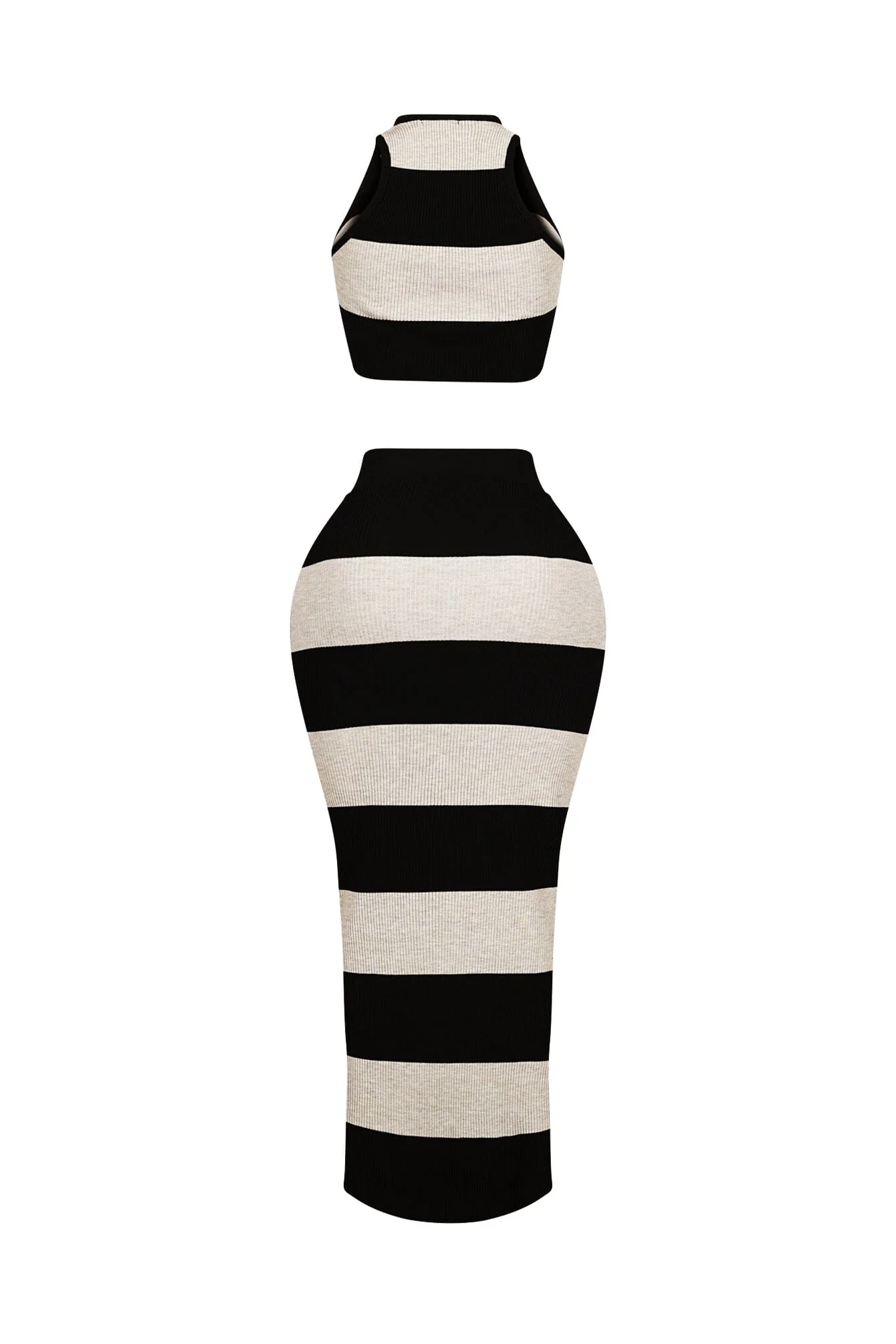 Sophisticated Knit Striped Top & Skirt SET - Image 5