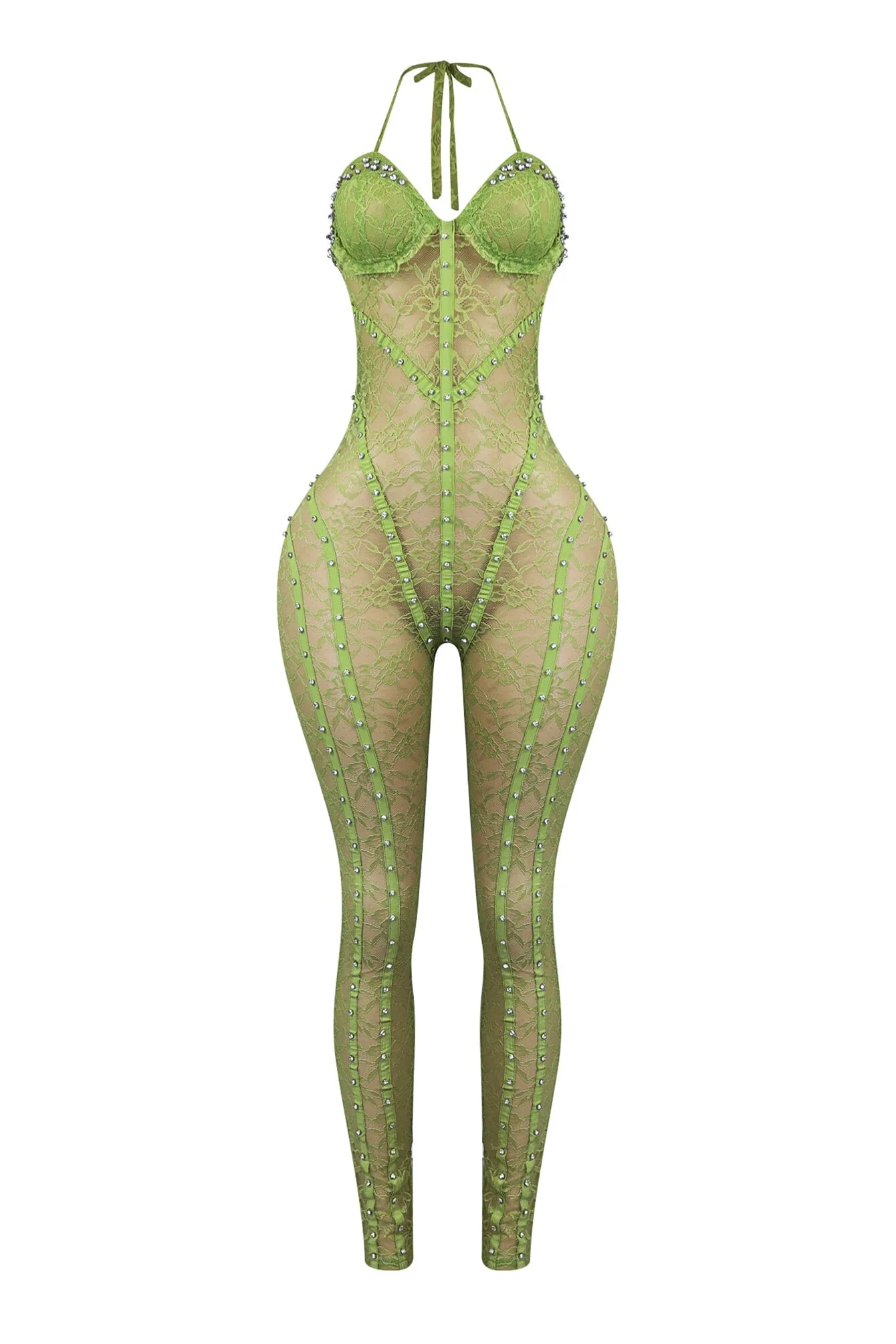 Sweet Alert Lace Rhinestone Jumpsuit - Image 3