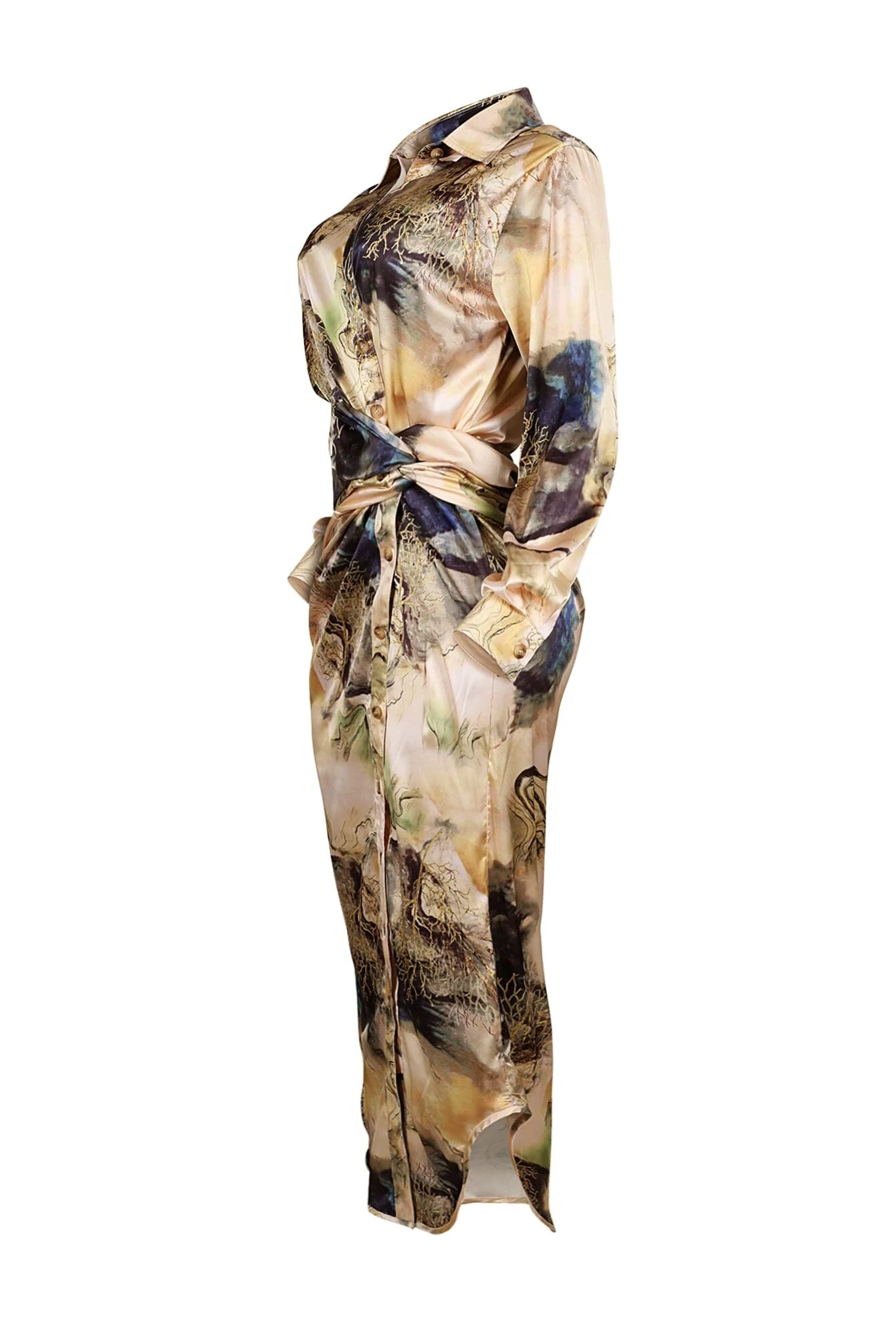 Sweet Talking Print Satin Maxi Dress - Image 4