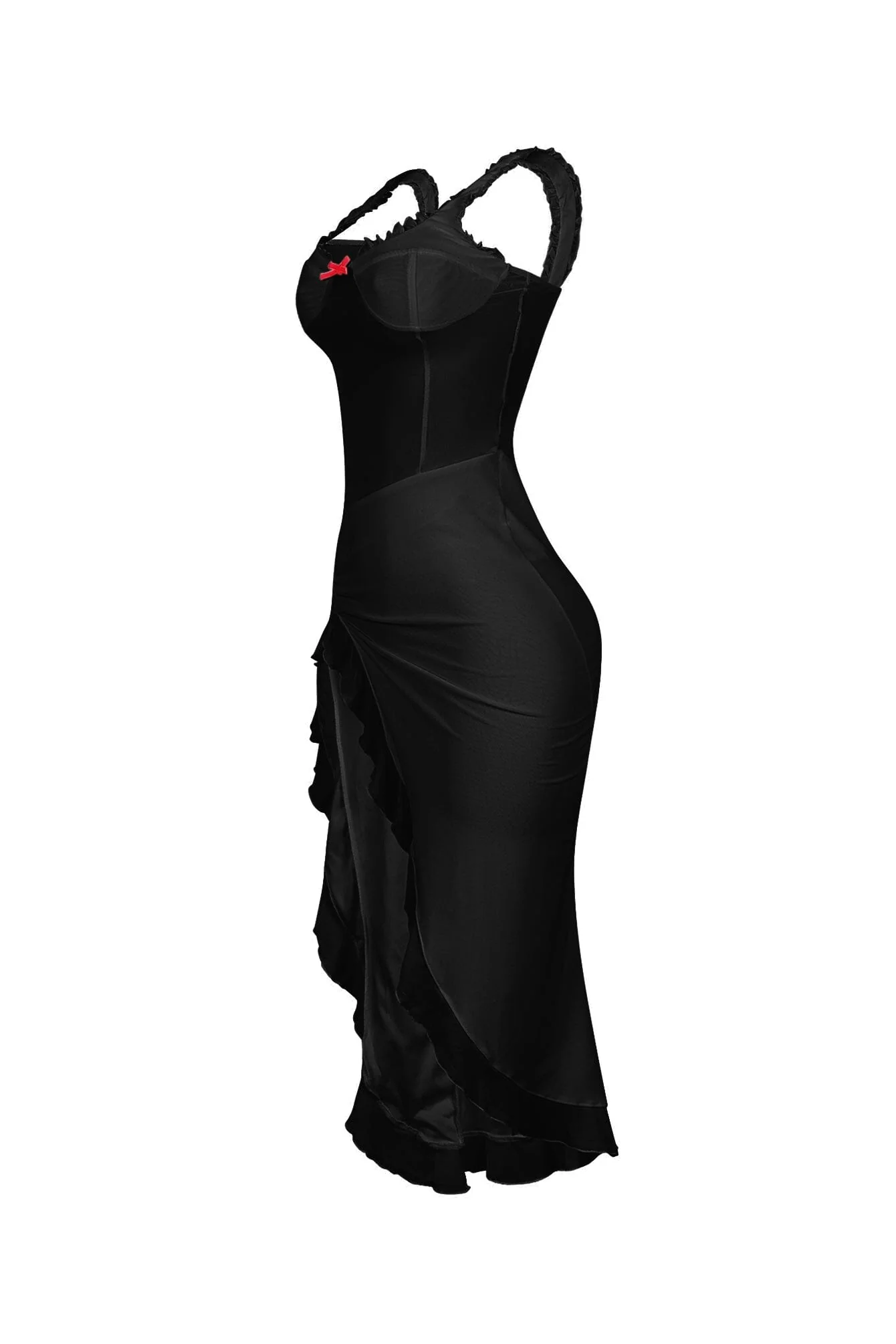 Tamiko Mesh Ruffle Trim Tank Midi Dress - Image 6