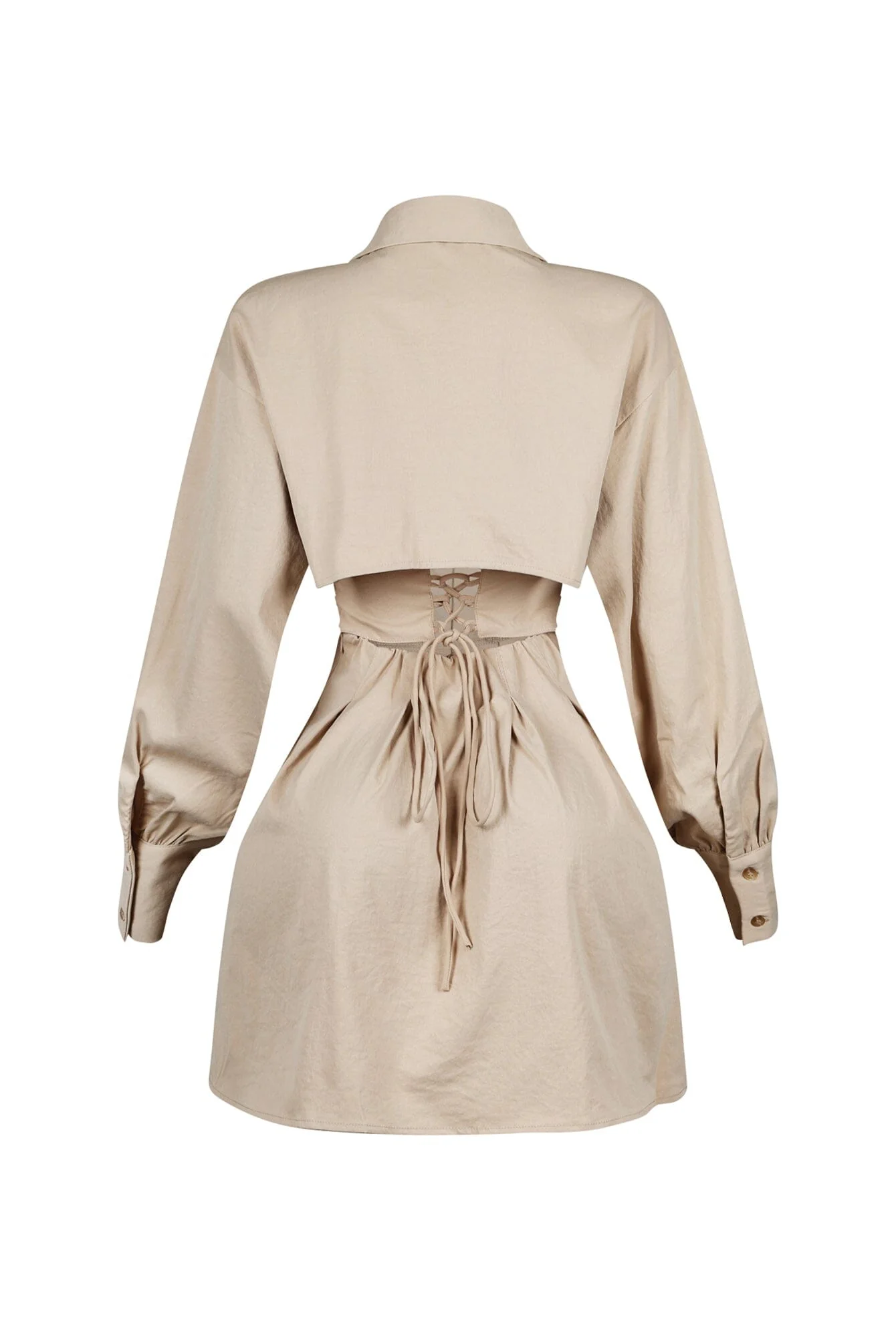 Tensioned Back Corset Shirt Mini Dress - Image 5