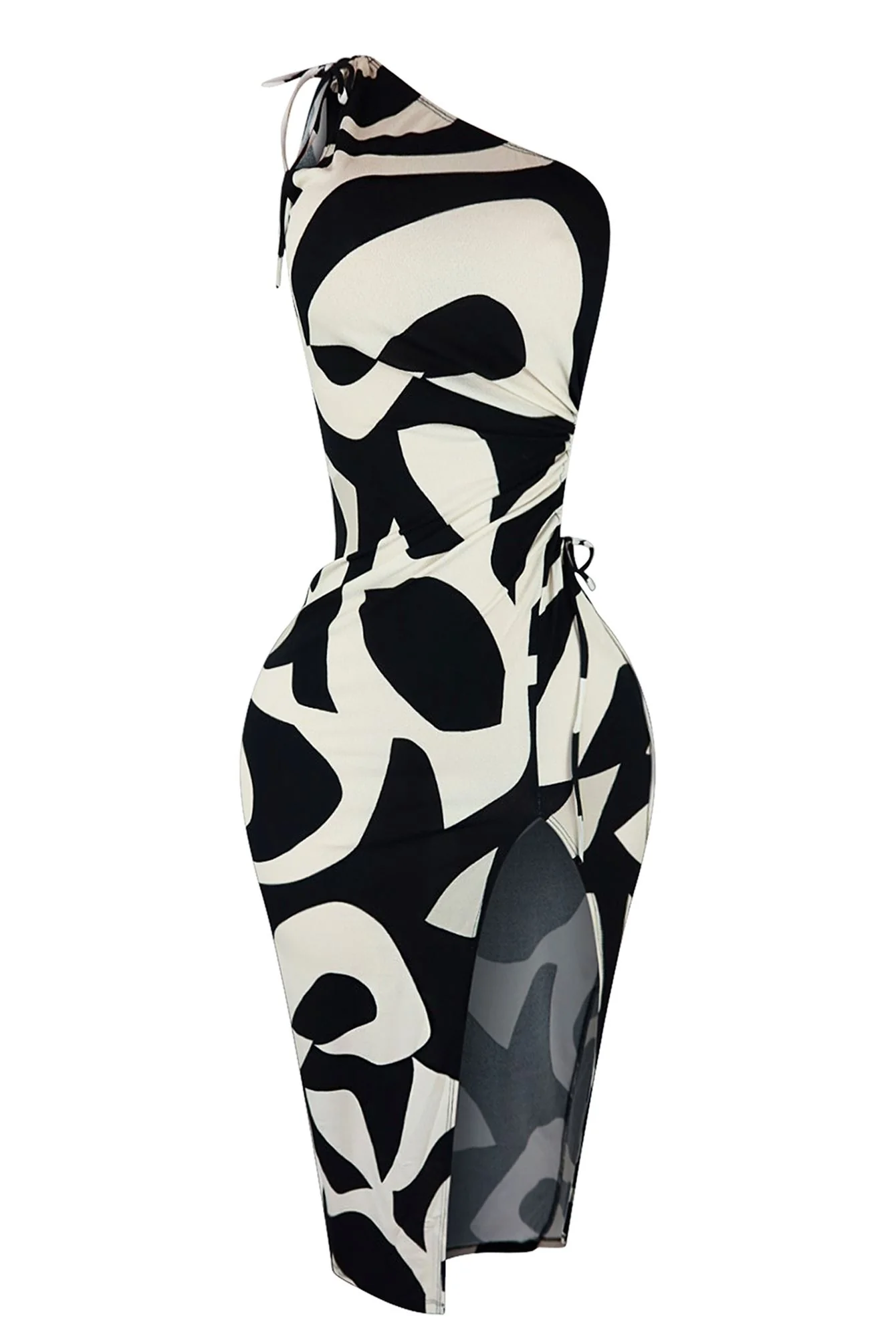Nikkie Print One Shoulder Cut Out Dress - Image 2