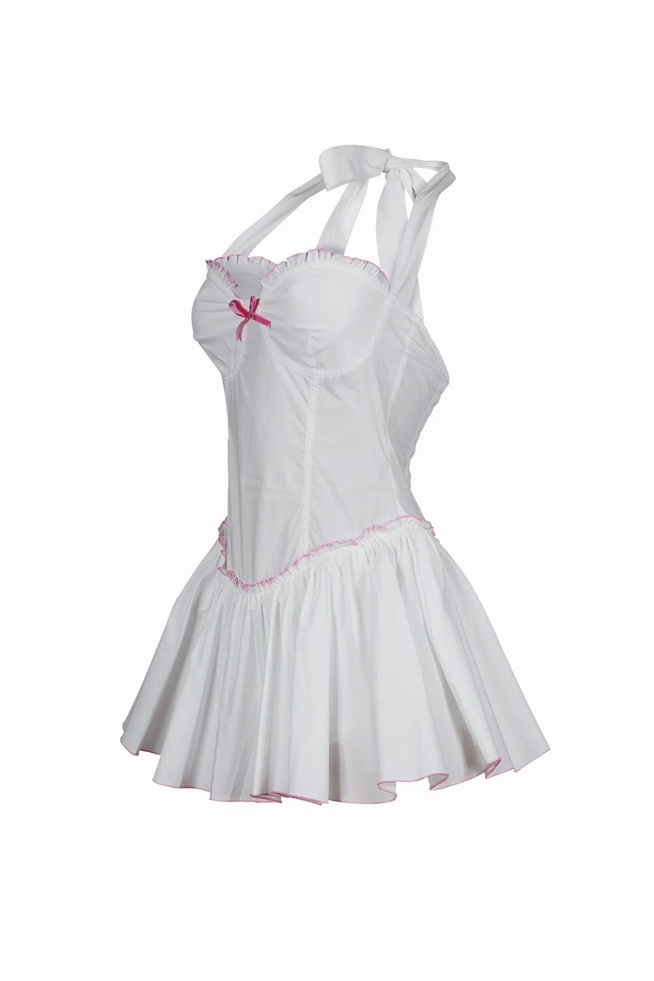Trinity Poplin Halter Flare Mini Dress - Image 5