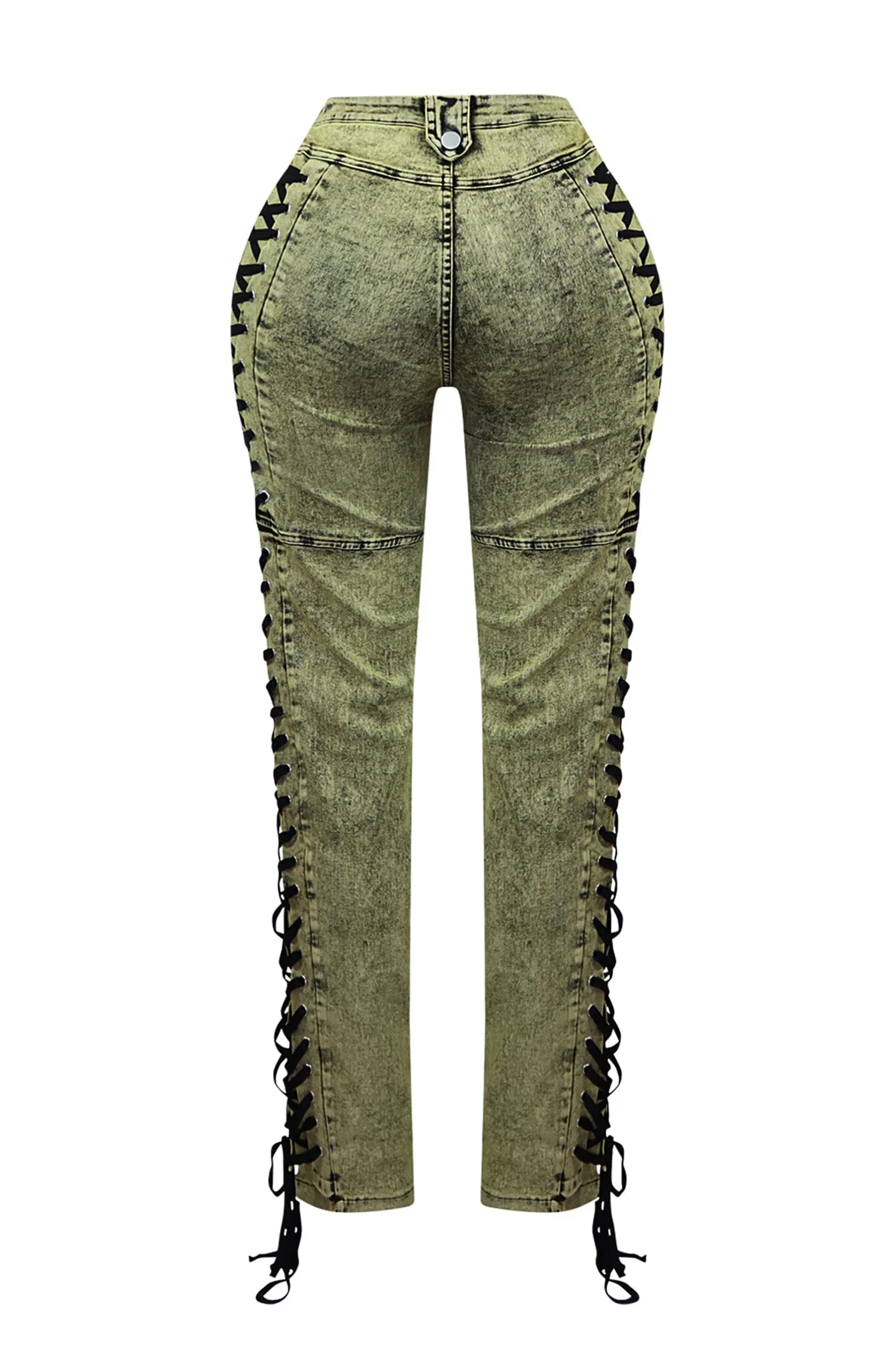 Unholy Side Lace Up Denim Jeans - Image 11