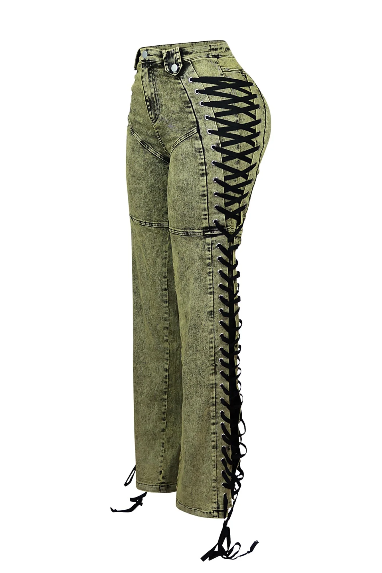 Unholy Side Lace Up Denim Jeans - Image 9