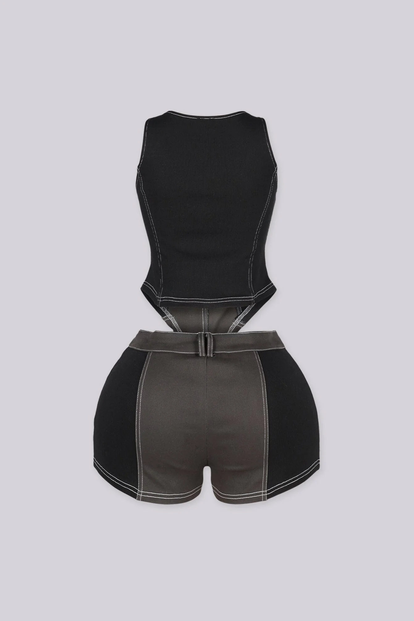 Utility Denim Tank Shorts Set - Image 3