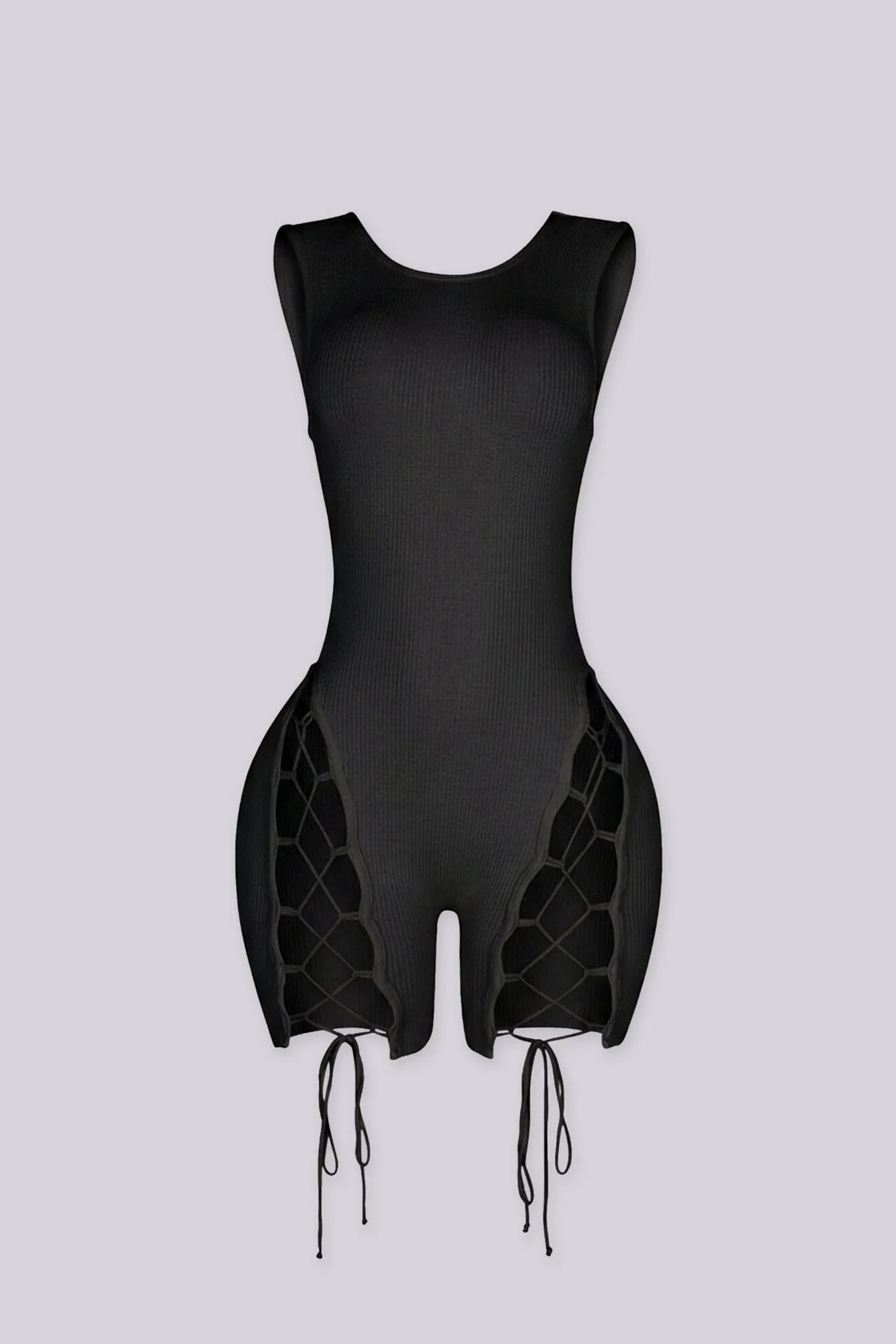 Vanta Ribbed Lace Up Romper - Image 6