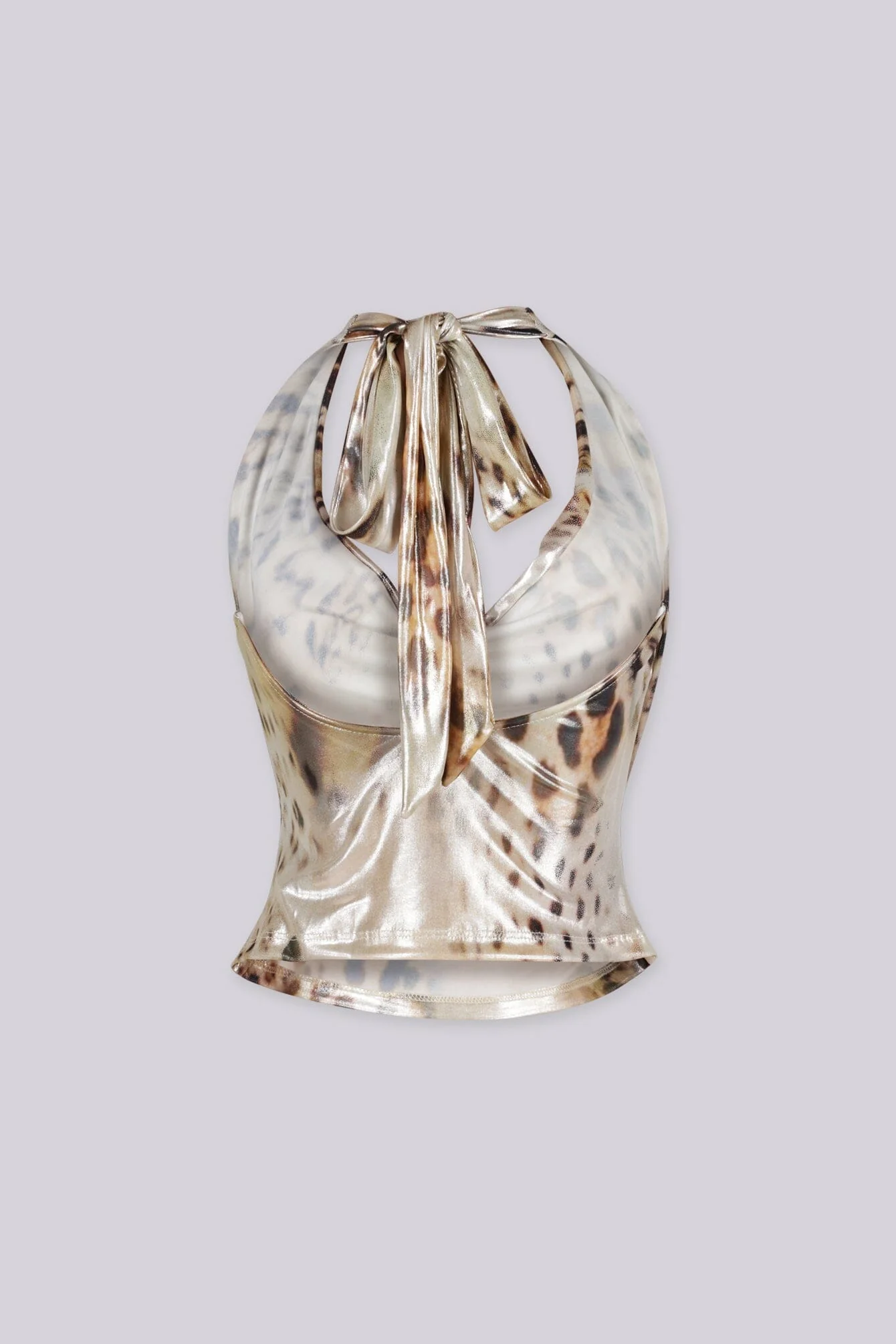 Wild Gold Ruched Halter Top - Image 5