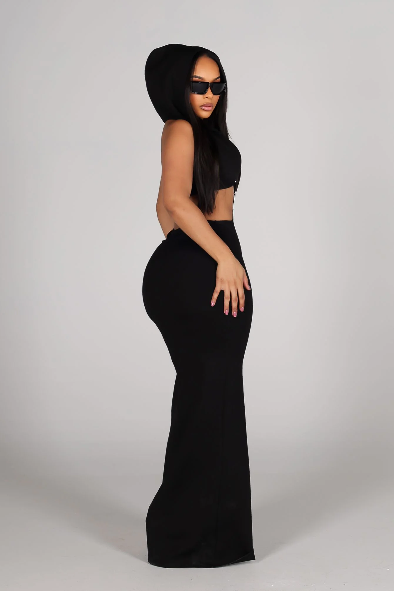 Xanthe Hooded Cutout Midi Dress - Image 3