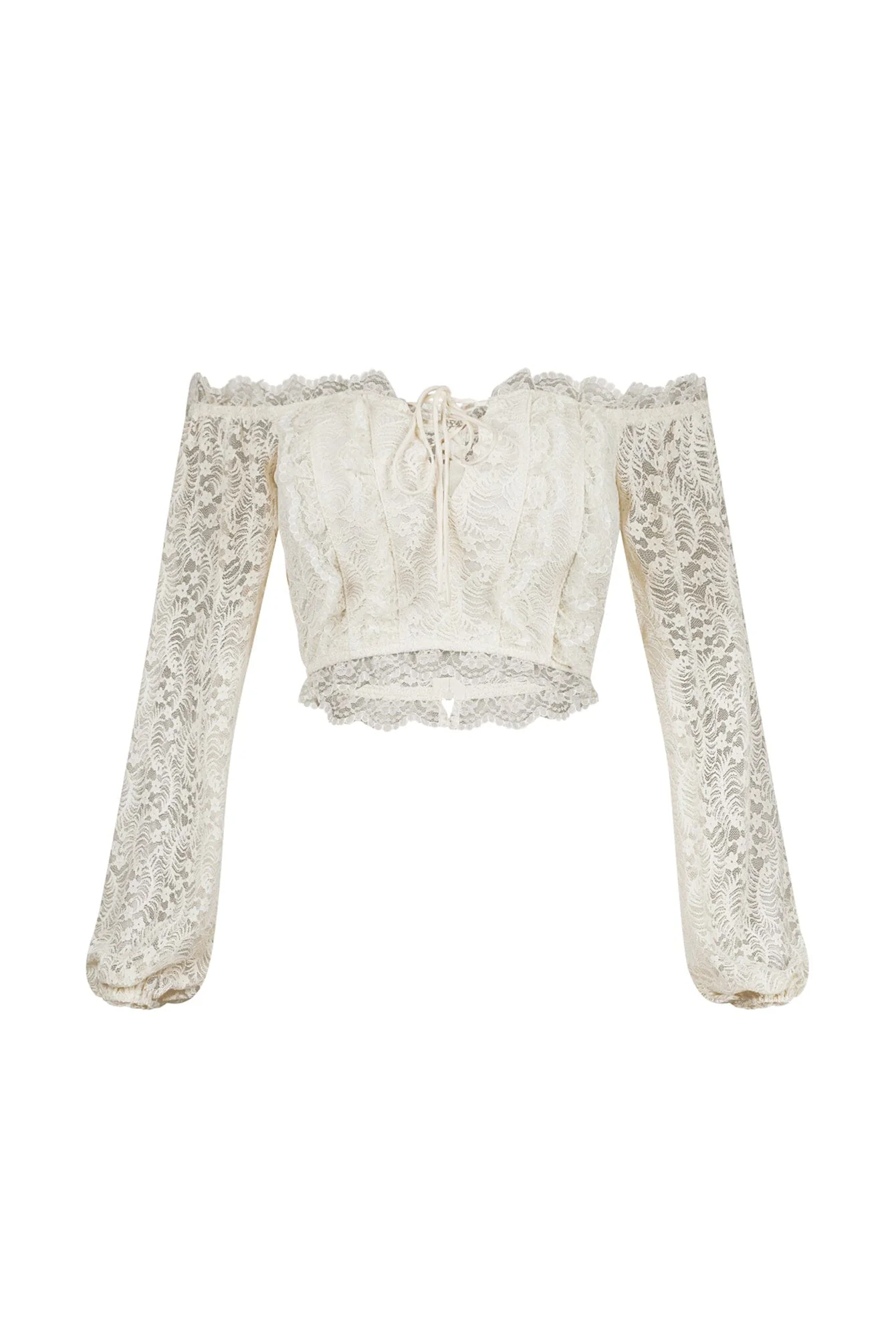 Yollie Off Shoulder Lace Crop Top - Image 6