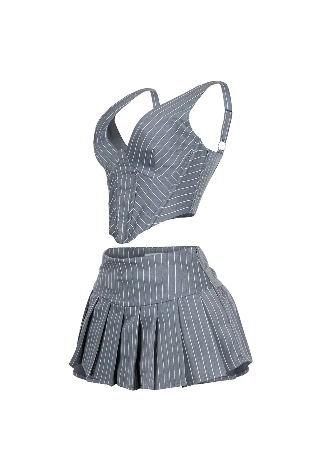 Yonah Pinstripe Corset Top & Skirt SET - Image 4