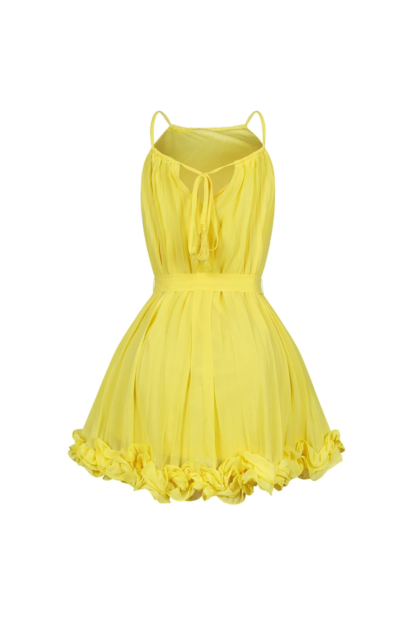 Yoneko Mesh Ruffled Halter Neck Mini Dress - Image 11