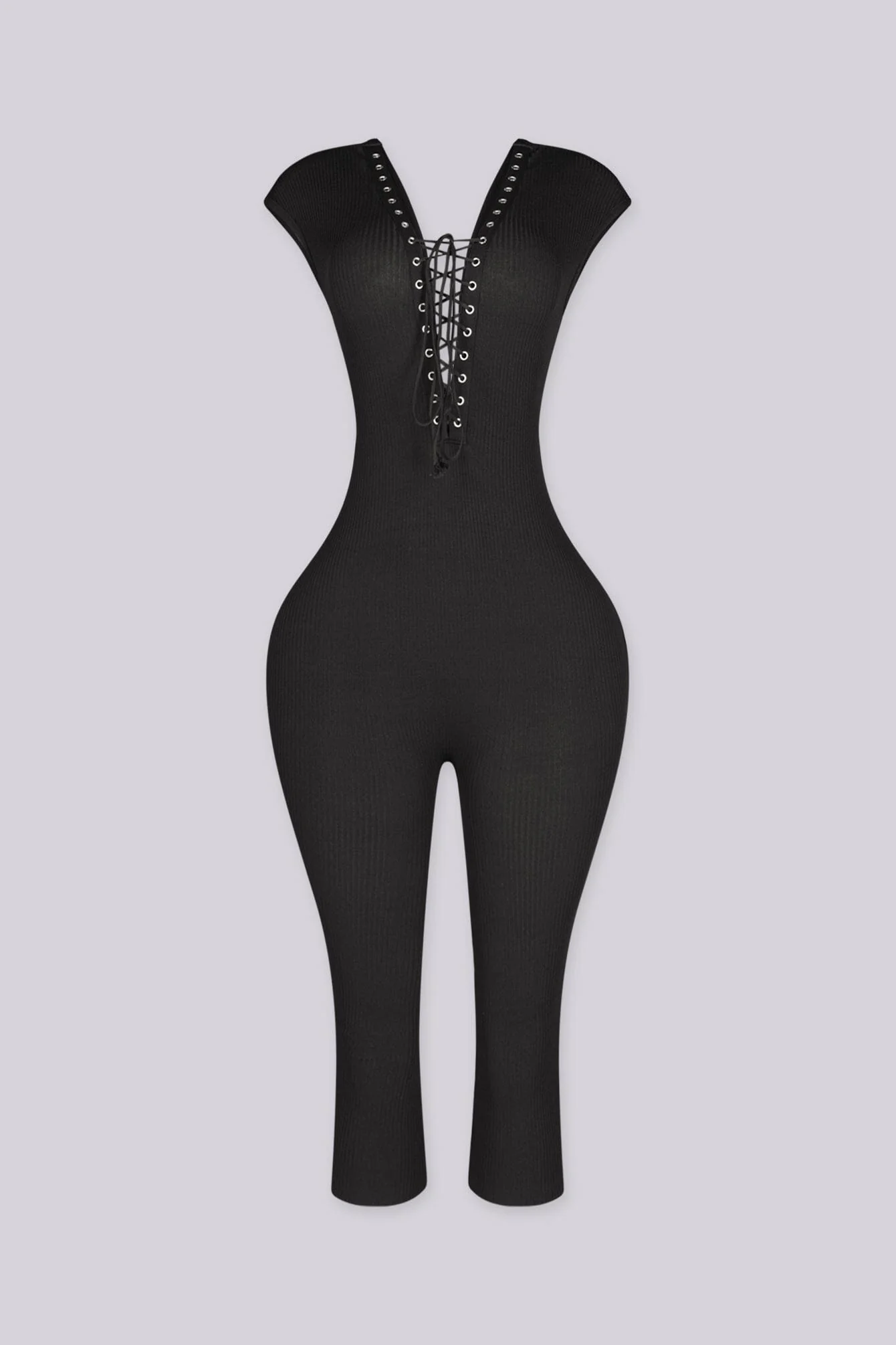 Zelina Lace Up Capri Jumpsuit - Image 4
