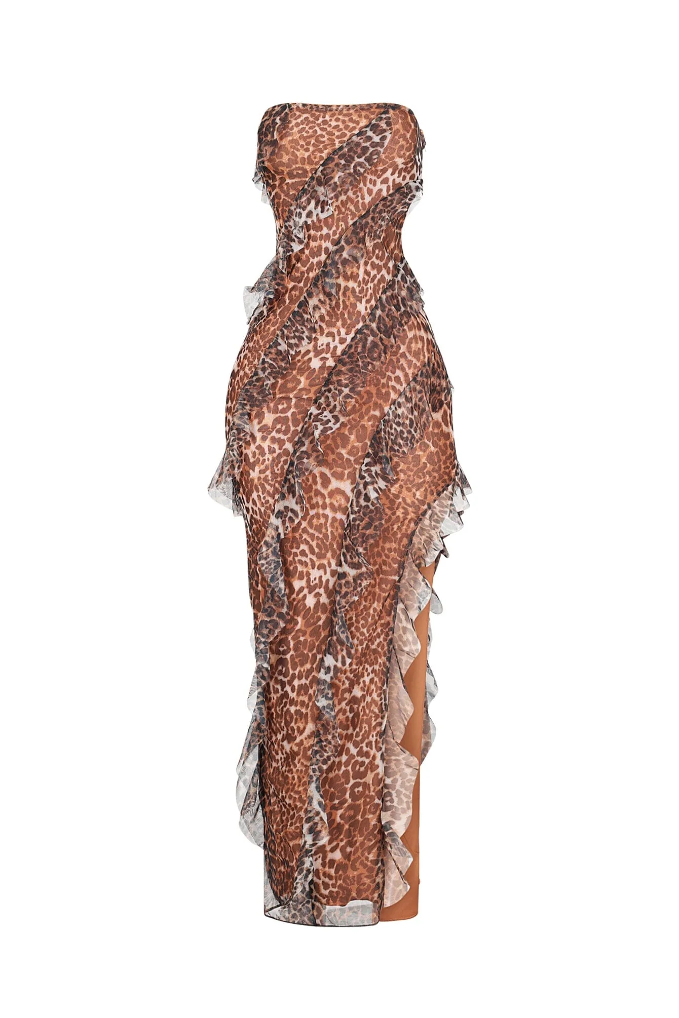 Zermatt Leopard Ruffle Maxi Dress - Image 3